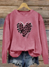 Damen Leopard Rundhals Print Lässig Frühling/Herbst Langarm Sweatshirt