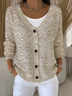 Damen Geblümt Langarm V-Ausschnitt Lässig Frühling/Herbst Strickjacke Oberbekleidung