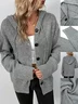 Damen Unifarben Frühling/Herbst Aufdecken Retro Nahtverarbeitung Leicht Strickjacke