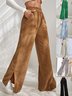 Damen Unifarben Lang Elastische Taille Hose Lässig Frühling/Herbst Hose