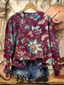 Damen Geblümt Rundhals Print Lässig Frühling/Herbst Langarm Sweatshirt