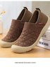 Alle Jahreszeiten Textil Unifarben Flach Flyknit Slip-On Bequem Flach Schuhe für Mütter Mit Weich Sohlen