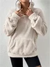 Damen Unifarben Mock Neck Nahtverarbeitung Retro Frühling/Herbst Langarm Sweatshirt