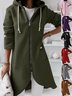 Damen Frühling/Herbst Oberbekleidung Retro Nahtverarbeitung Unifarben Langarm Kapuze Jacke