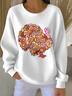 Damen Truthahn Rundhals Lässig Frühling/Herbst Langarm Sweatshirt