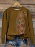Damen Geblümt Rundhals Print Lässig Frühling/Herbst Langarm Sweatshirt