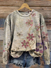 Damen Geblümt Rundhals Print Lässig Frühling/Herbst Langarm Sweatshirt