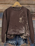 Damen Geblümt Rundhals Print Lässig Frühling/Herbst Langarm Sweatshirt