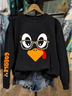 Damen Truthahn Rundhals Print Lässig Frühling/Herbst Langarm Sweatshirt