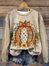 Damen Geblümt Rundhals Print Lässig Frühling/Herbst Langarm Sweatshirt