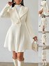 Damen Herbst Oberbekleidung Lässig Jacquard Unifarben Langarm Reverskragen Jacke