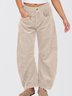 Damen Unifarben Lang Elastische Taille Hose Lässig Frühling/Herbst Hose