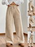 Damen Unifarben Lang Elastische Taille Hose Lässig Frühling/Herbst Hose