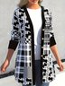 Damen Geometrisch Frühling/Herbst Aufdecken Lässig Print Leicht Strickjacke