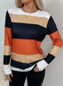 Damen Gestreift Langarm T-Shirts T-Shirt Rundhals Print Lässig Frühling/Herbst T-Shirt mit Grafik Oberteile