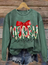 Damen Weihnachten Rundhals Print Lässig Frühling/Herbst Langarm Sweatshirt